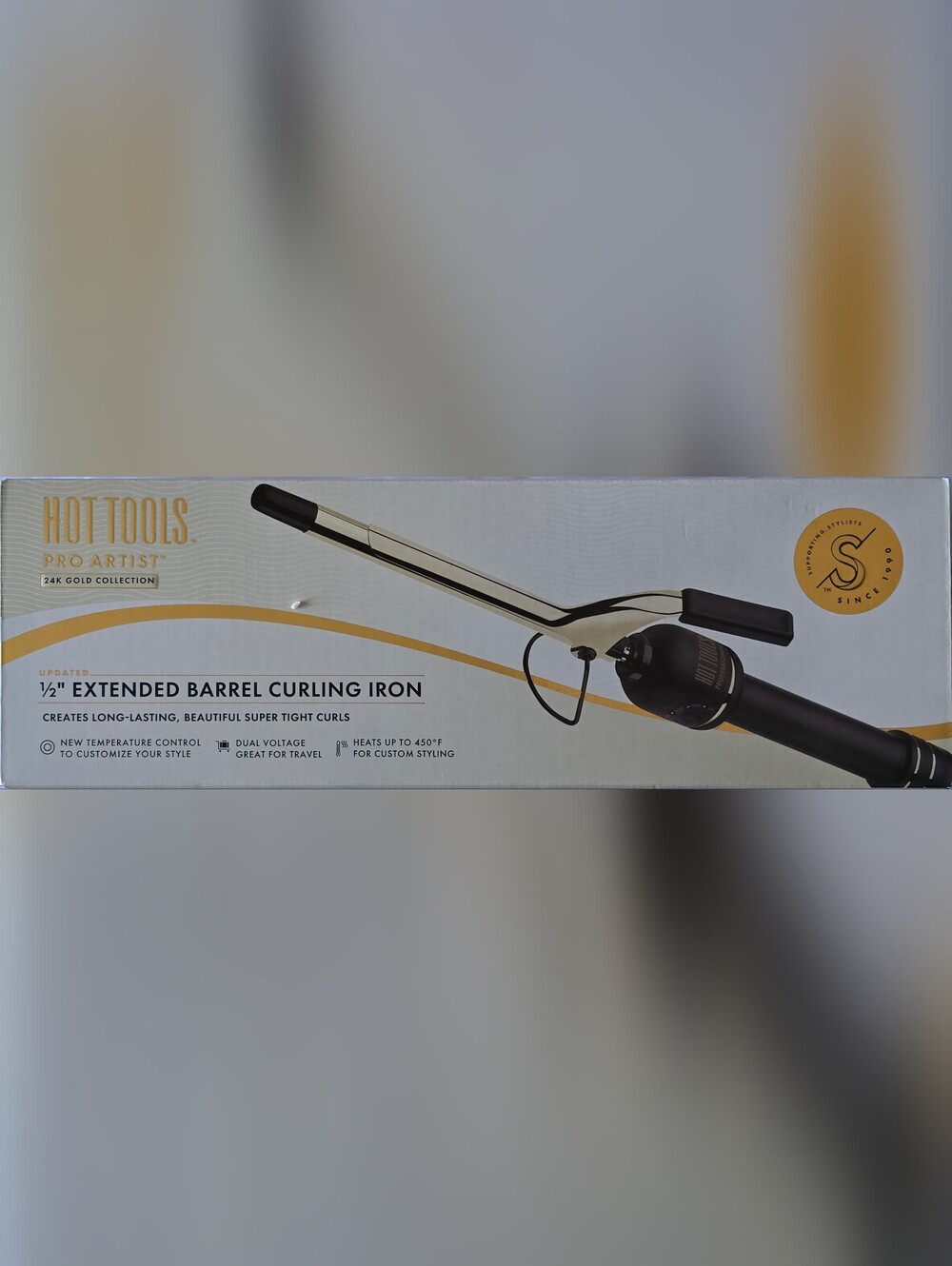 Hot Tools Pro Artist 1/2" Gold Extended Barrel Curling Iron - Gold/Black